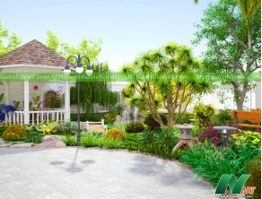 Thiết kế sân vườn biệt thự vườn đẹp Anh Thức Long Khánh - Đồng Nai